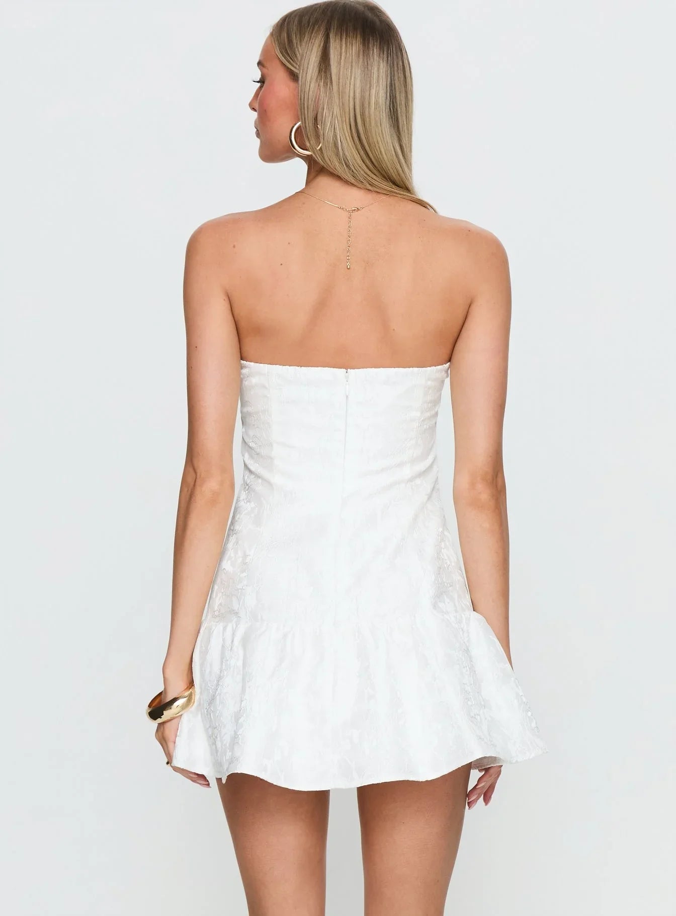 Aubriana Strapless Mini Dress White