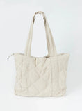 Jovie Nylon Quilted Tote Beige