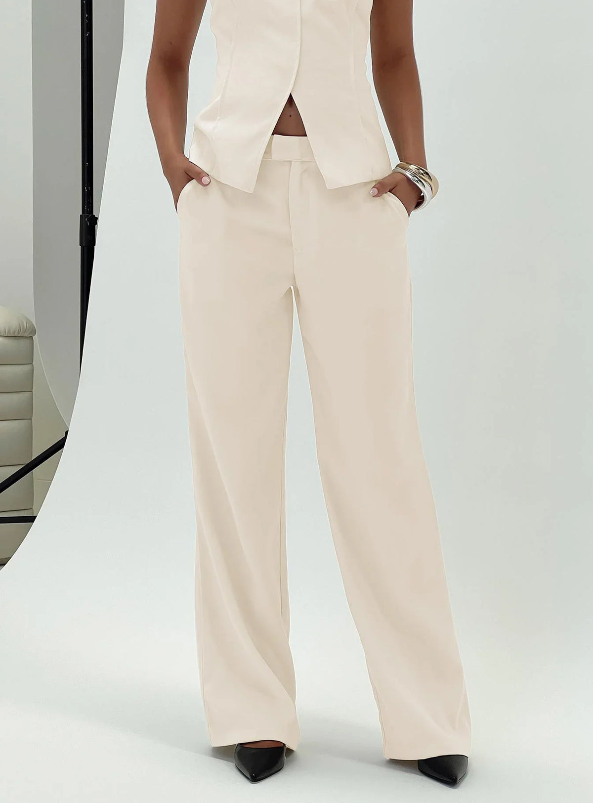 Irresistible Wide Leg Pant Cream Petite