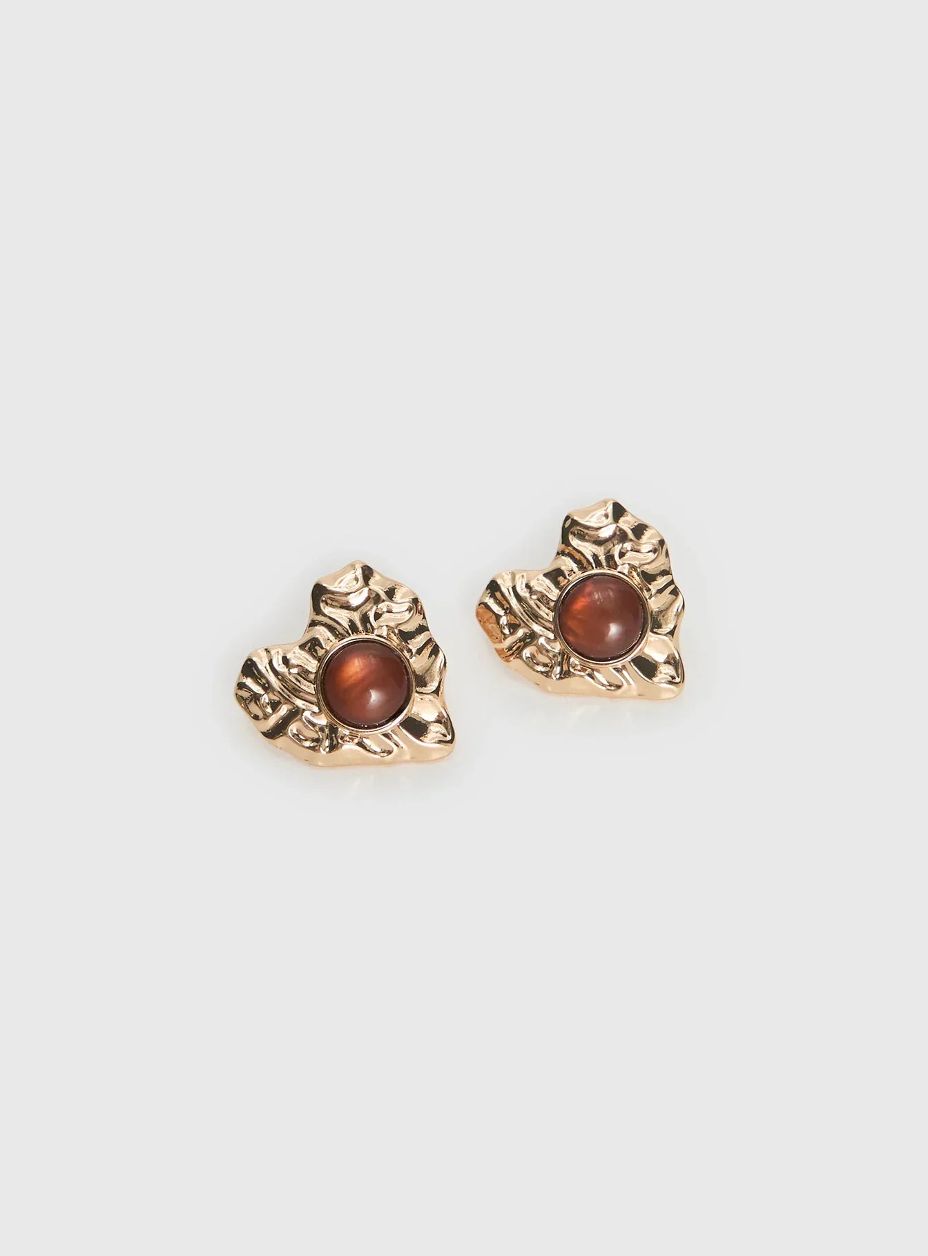 Living Easy Heart Earrings Gold