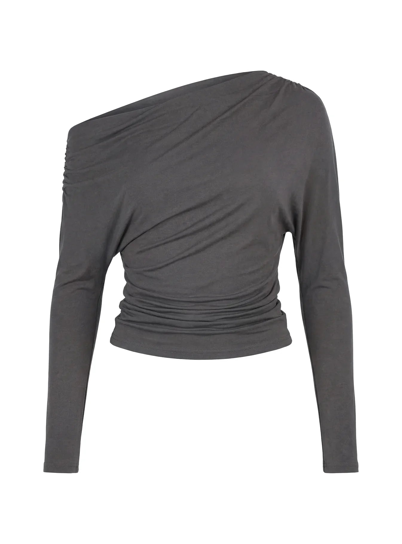 Party Hour Off Shoulder Top Charcoal