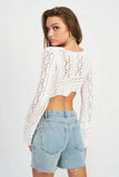 Lana White Crochet Front Tie Crop Top