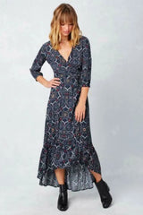 By Your Side Navy Print Maxi Dress