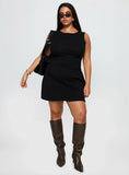 Bleeker Boatneck Mini Dress Black Curve