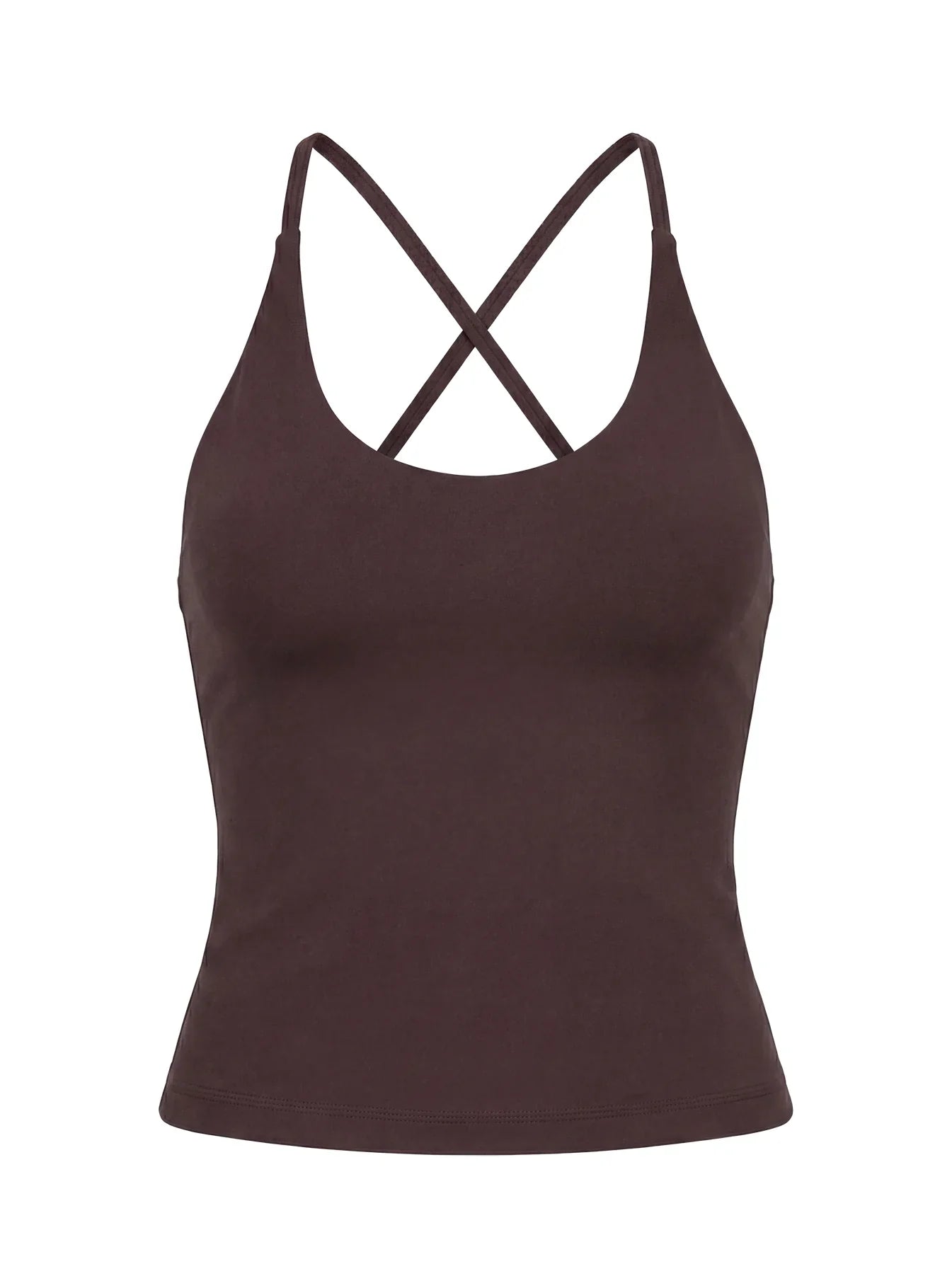 Pace Active Cross Back Tank Top Brown