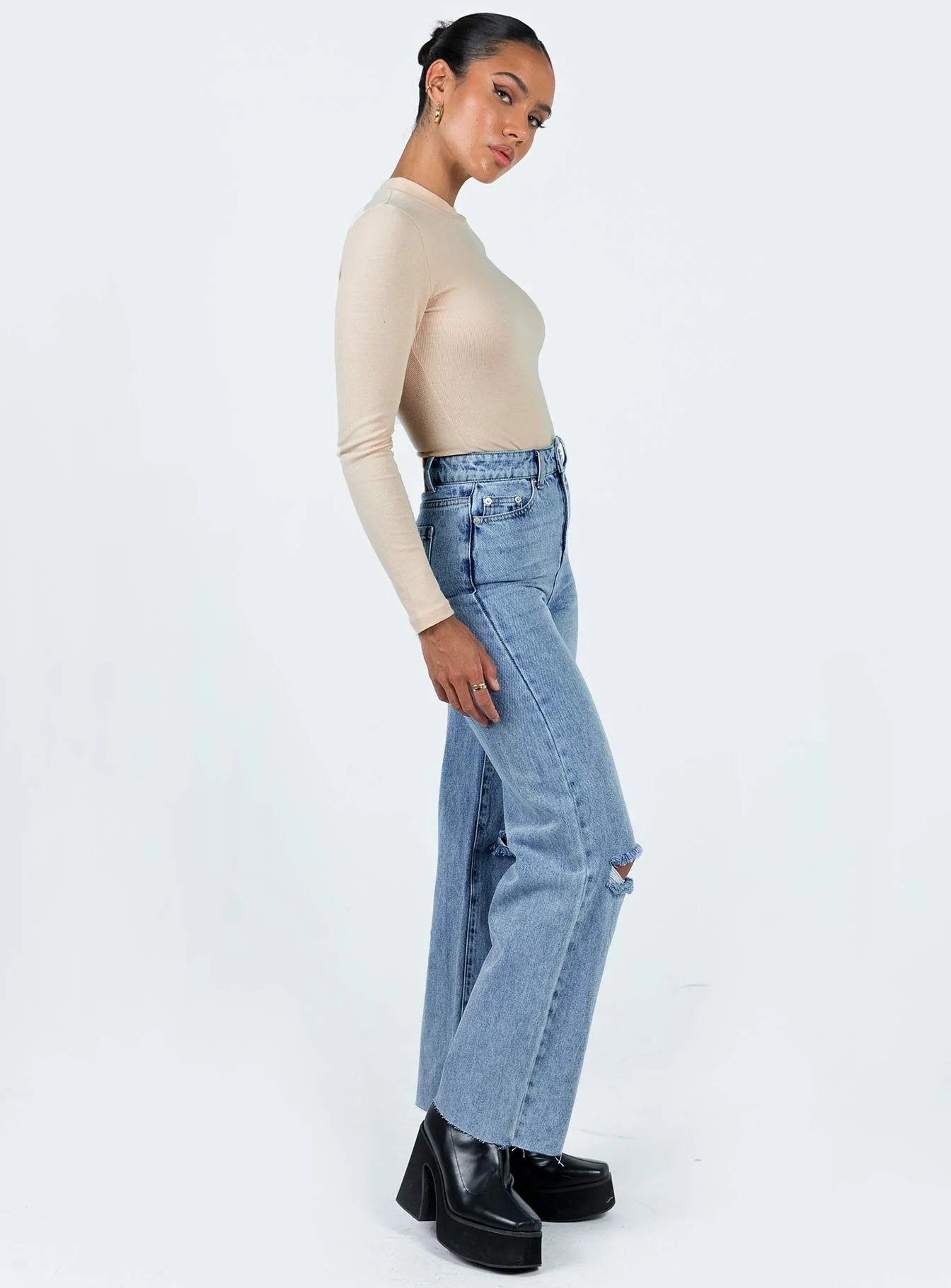 Thorne High Rise Straight Leg Jeans Denim