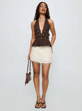 Movies End Halter Top Brown