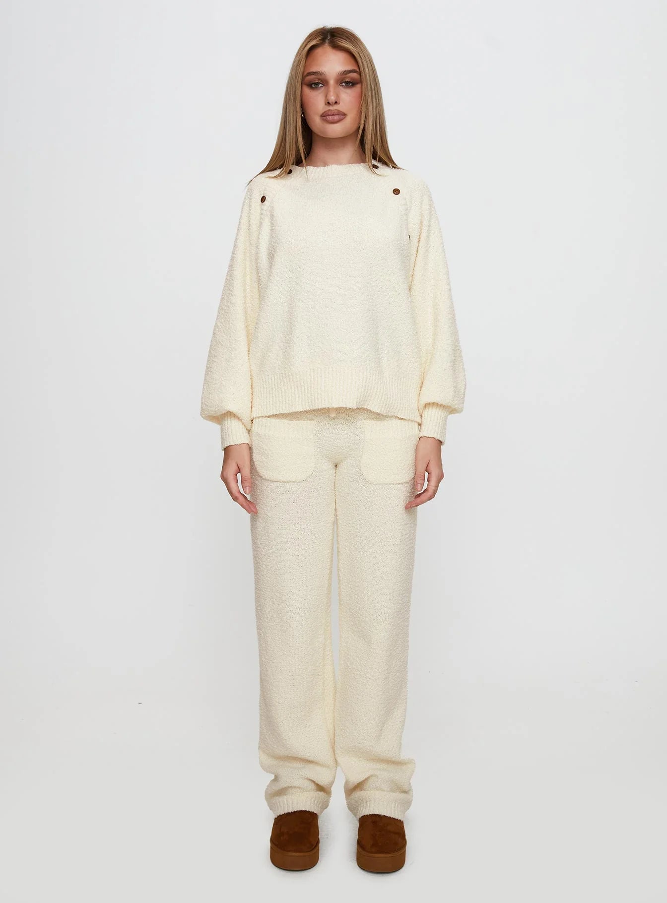 Susi Fluffy Knit Sweater Ivory