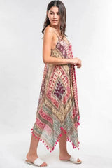 Sun Kissed Pink Paisley Print Maxi Dress