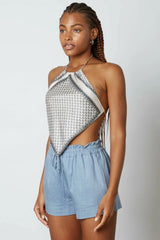 Everyday Slate Blue Smocked Waist Shorts