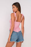 Elyse Pink Floral Peplum Top
