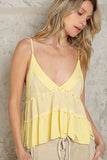 Luv Yellow V Neck Tank Top