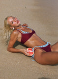Andrei Layered Cheeky Bikini Bottoms Red Blue Polka Dot Dot