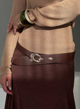 Jaide Low Waist Belt Brown Gold