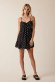 Gracie Black Polka Dot Cami Mini Dress