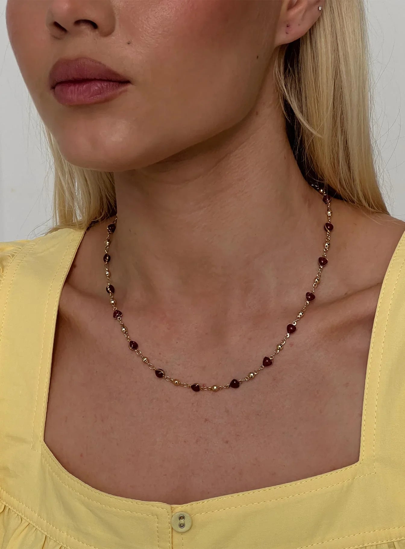 Daqiuri Necklace Gold Red