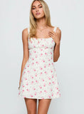 Lynsea Mini Dress Cream Floral