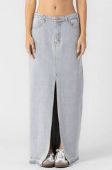 Wildest Cowgirl Low Waisted Denim Maxi Skirt