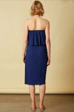 Lagoon Navy Strapless Two Piece Midi Dress Set