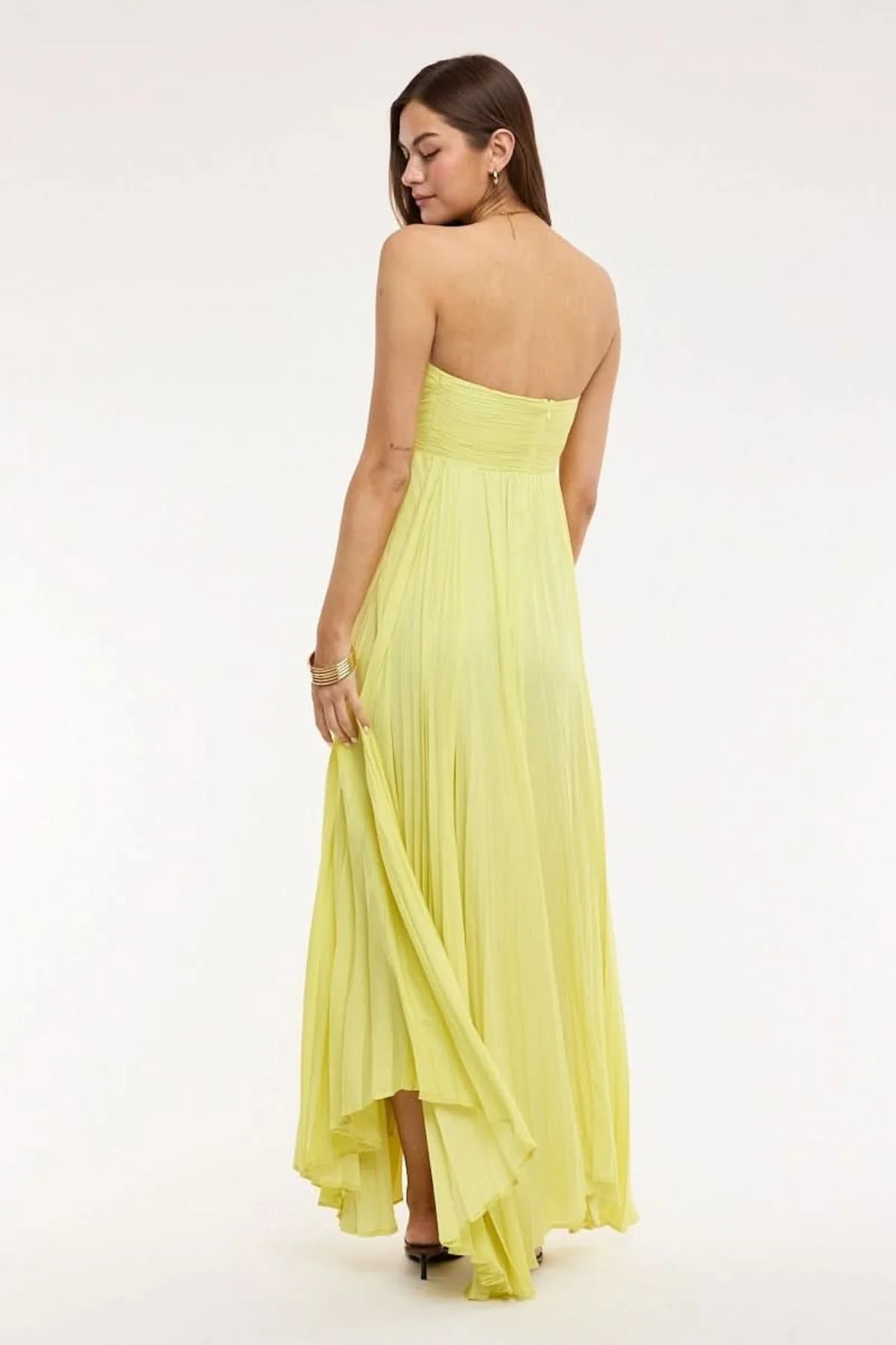 Willow Lime Strapless Maxi Dress