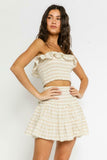 Take Me With You Khaki Gingham Two Piece Dress