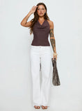 Sabryna Low Rise Straight Leg Jeans White
