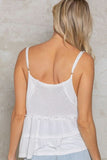 Luv White V Neck Tank Top