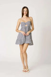 Argie Black Gingham Strapless Romper