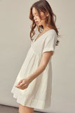 I Need You More White V Neck Romper Dress
