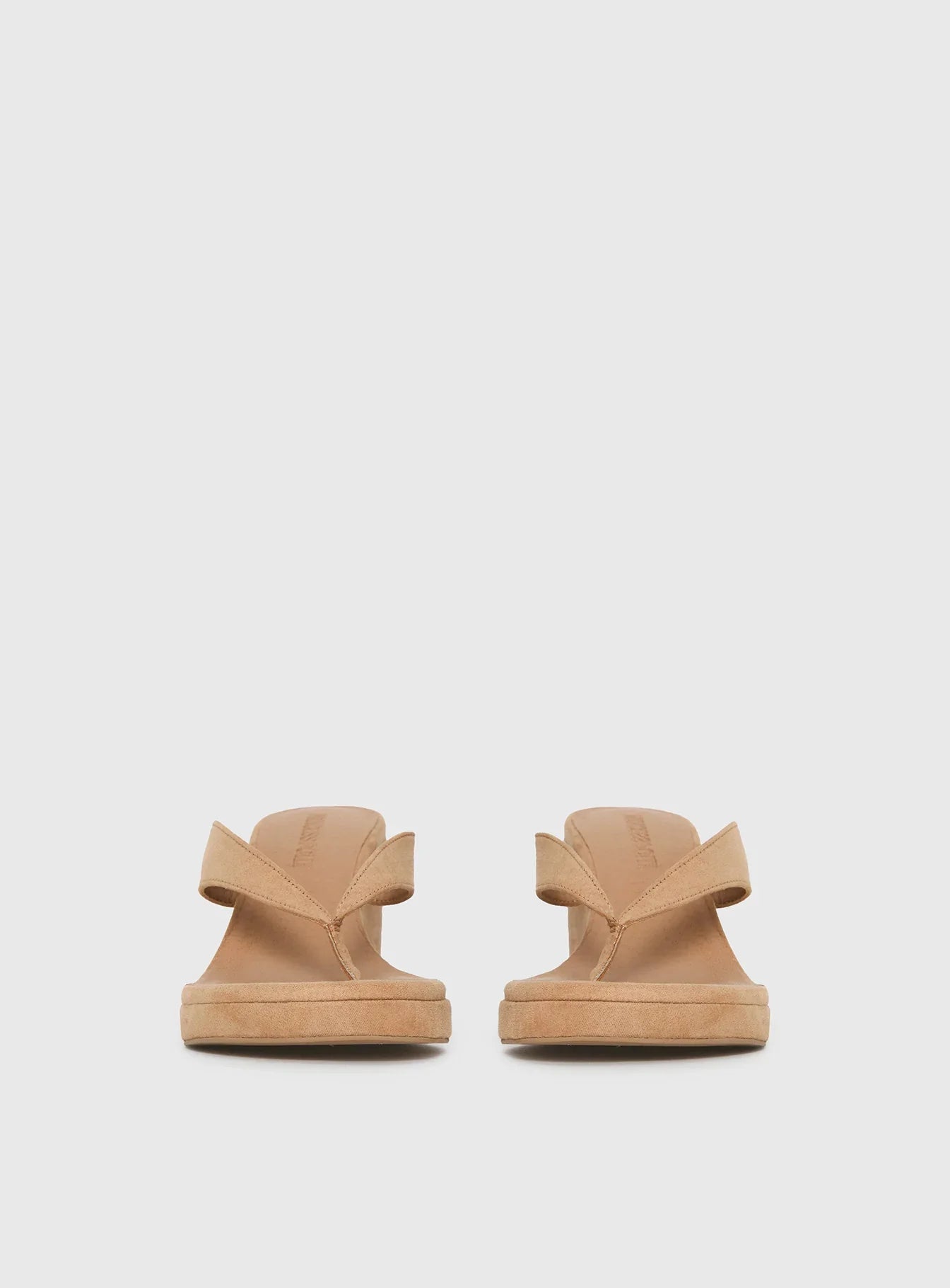 Kamiko Wedged Heels Tan Faux Suede