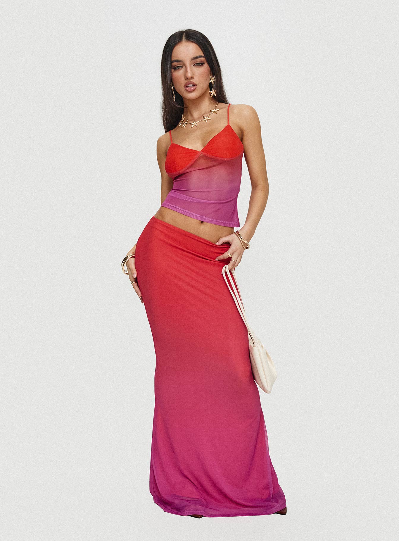 Teen Spirit Maxi Skirt Pink Ombre