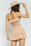 Take Me With You Khaki and Pink Print Two Piece Dress