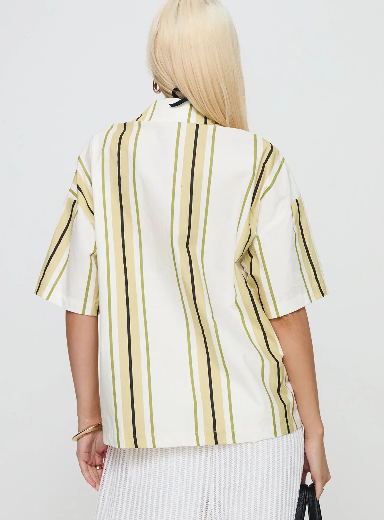 Karyn Top White Yellow Stripe
