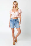 Sweet Blooms Lucious Red Short Sleeve Babydoll Crop Top