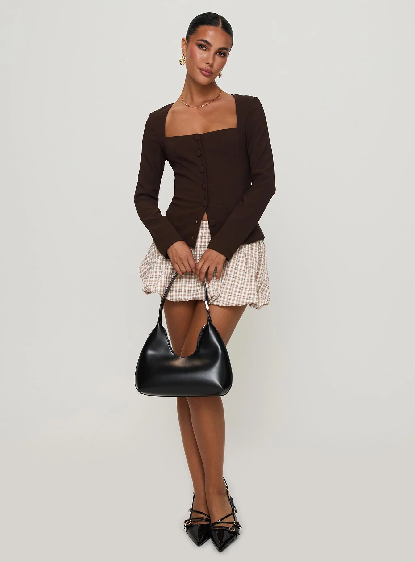 Gaskin Long Sleeve Top Brown