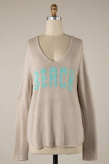 Hit The Beach Beige Lightweight Sweater