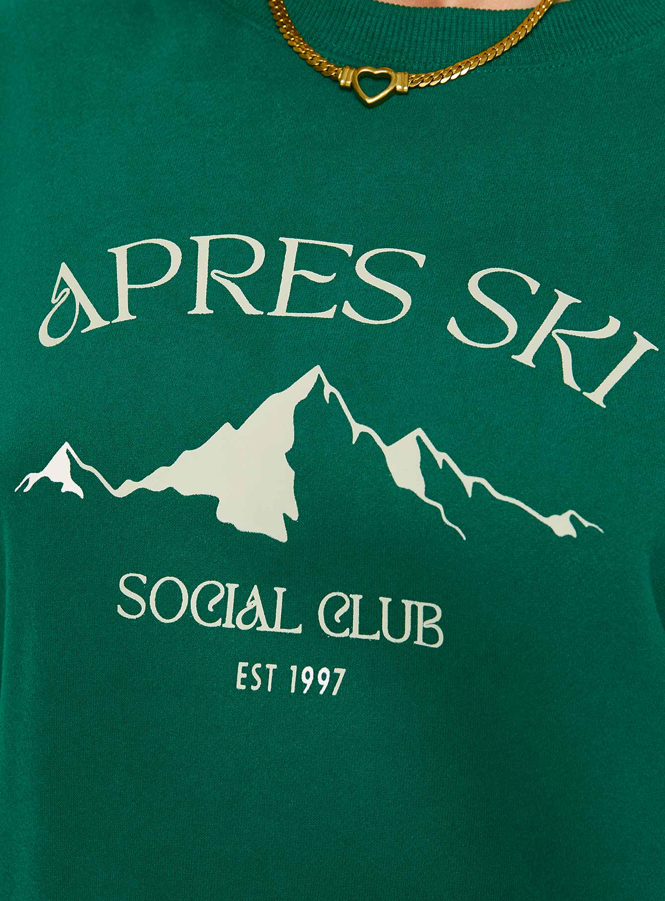 Apres Ski Crew Neck Sweatshirt Green Cream