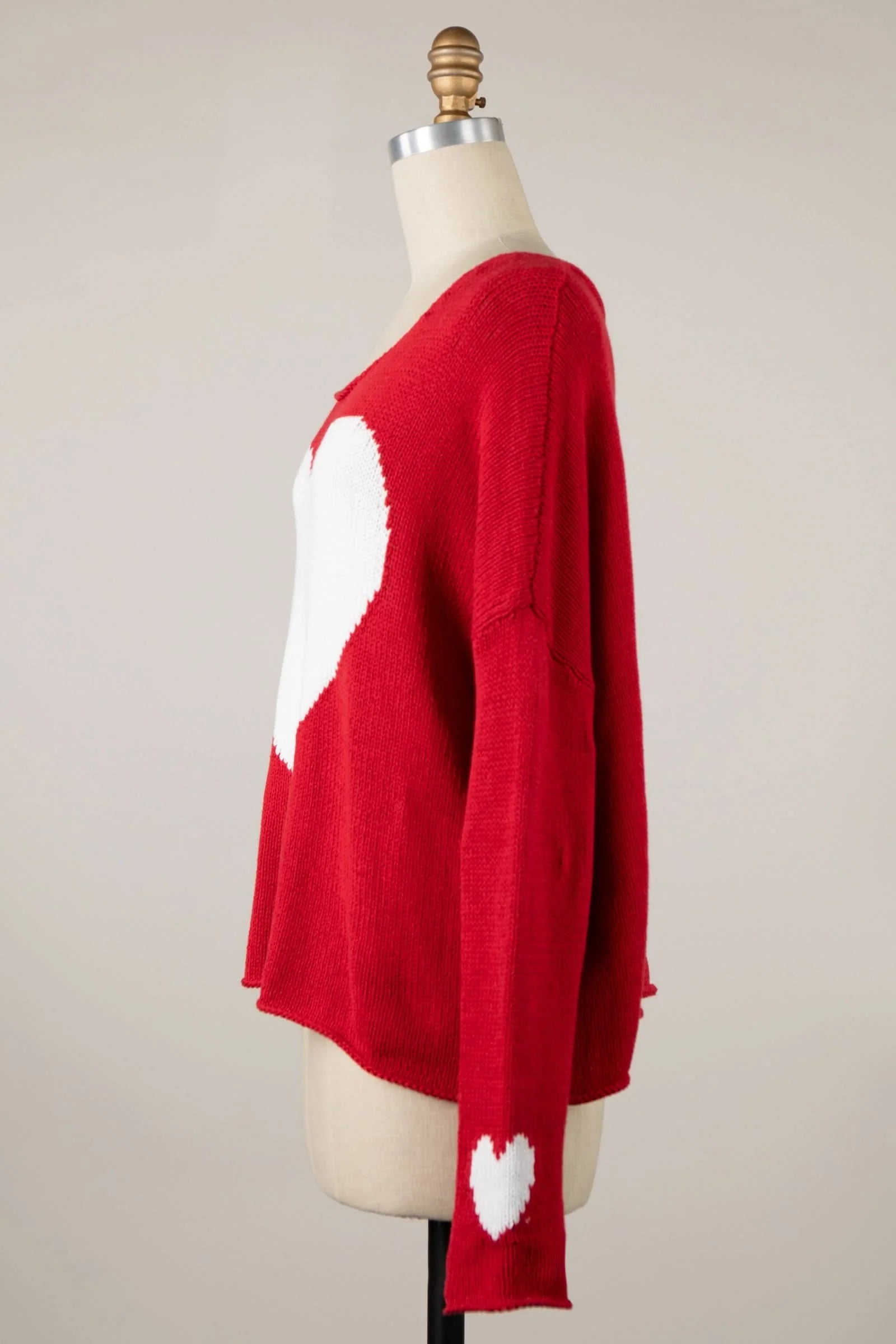 Love Ya Red Oversized Heart Sweater