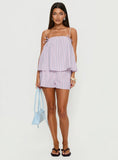 Pepita Drawstring Shorts Pink Stripe