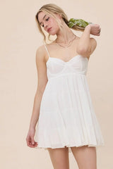 Allie White Babydoll Mini Dress
