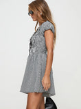 Wescott Gingham Romper Black White Tall