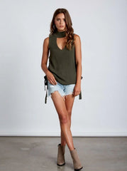 Lively Olive Choker Sweater