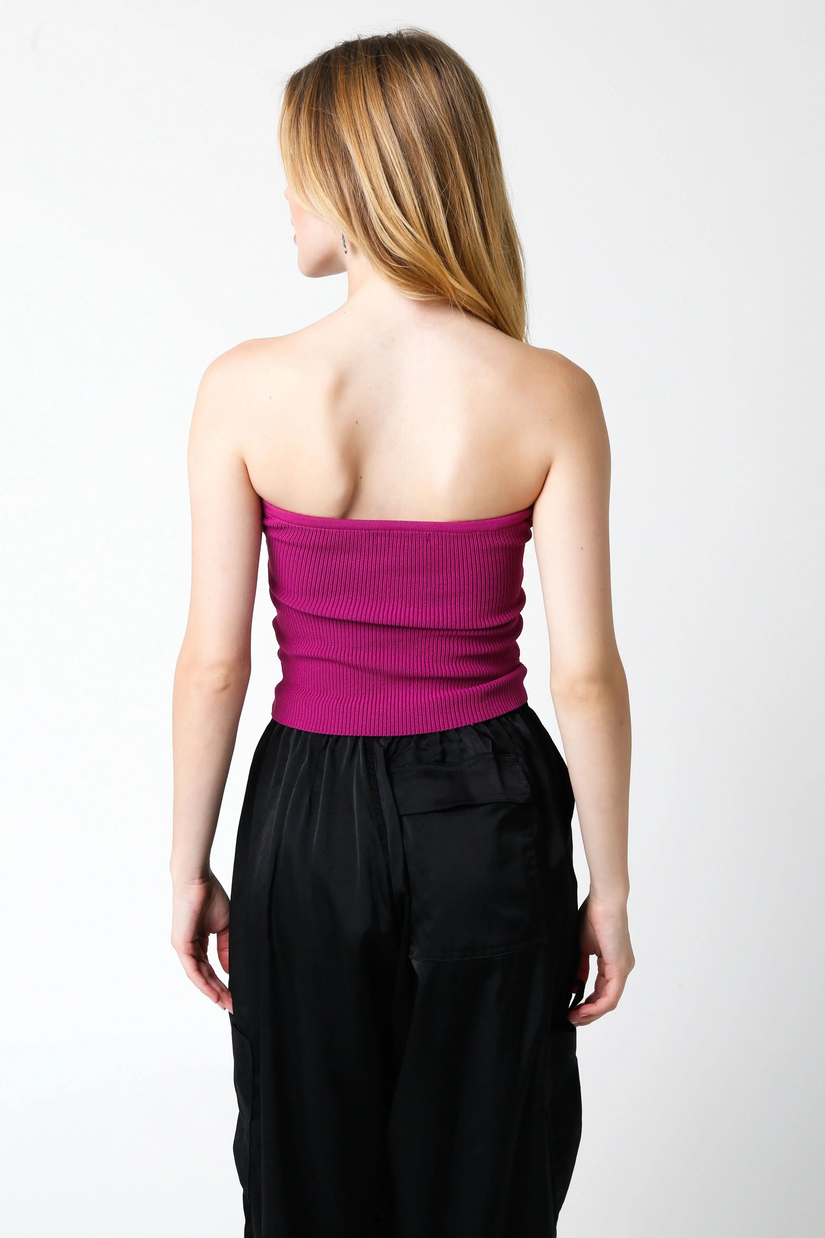 Becca Magenta Twist Knot Tube Top