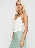 Clued In Frill Detail Top White