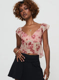 Time After Top Pink Floral
