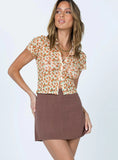 Selby Mini Skirt Brown Eco