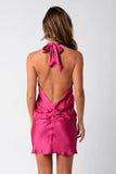 That Girl Fuchsia Satin Halter Dress