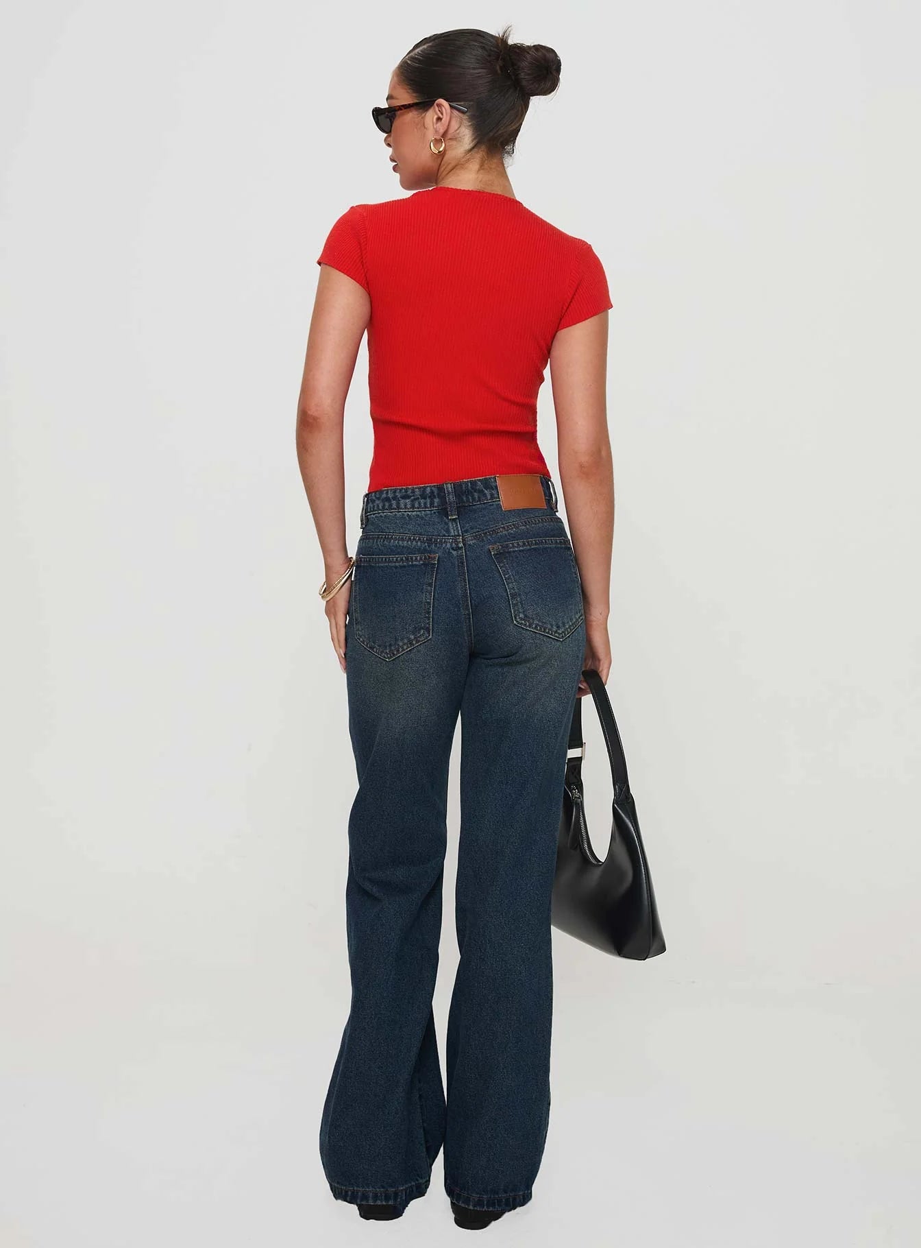 Cybele Mid Rise Straight Leg Jeans Dark Denim
