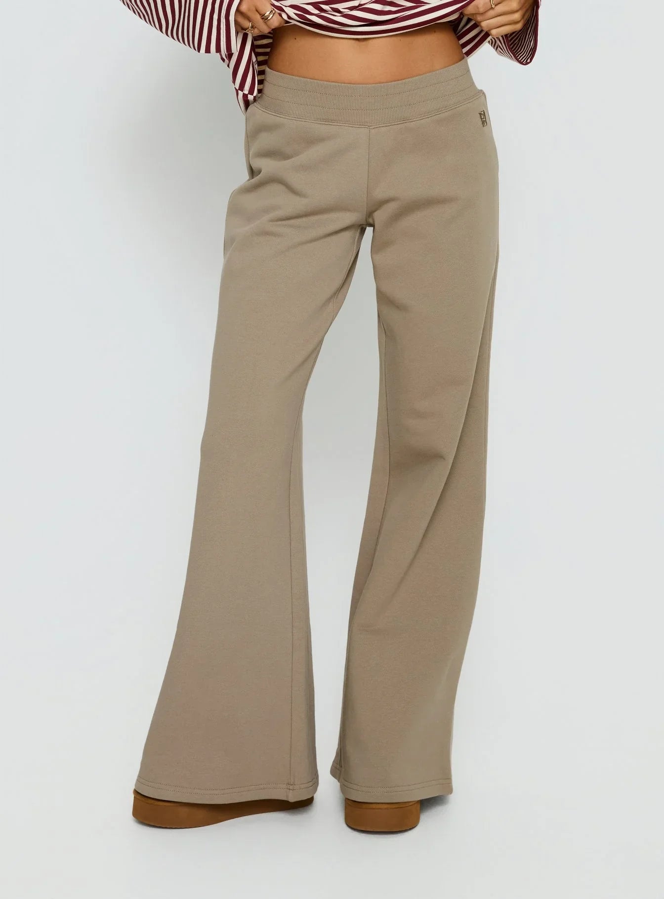 Summits Flared Track Pants Latte