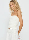 Jullian Strapless Textured Top Ivory